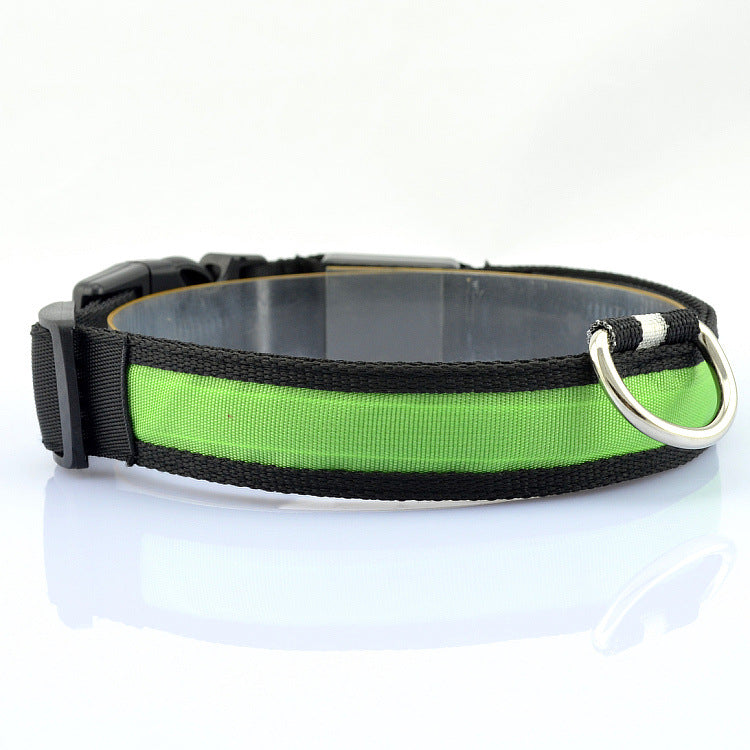 Verstellbares Hundehalsband mit LED-Licht und Reflektor