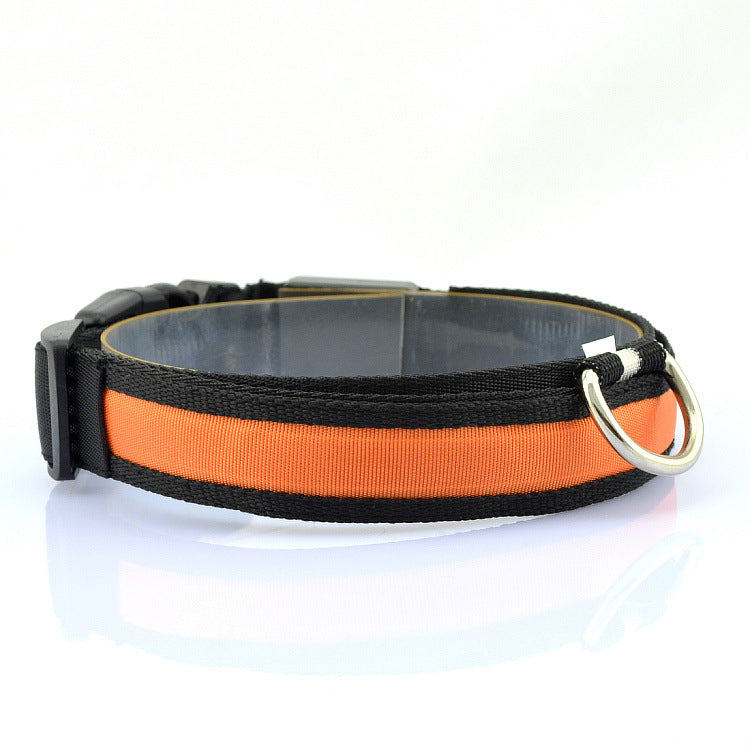 Verstellbares Hundehalsband mit LED-Licht und Reflektor