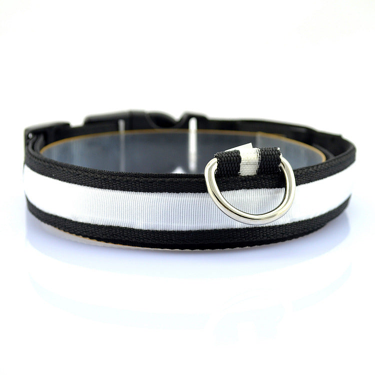 Verstellbares Hundehalsband mit LED-Licht und Reflektor