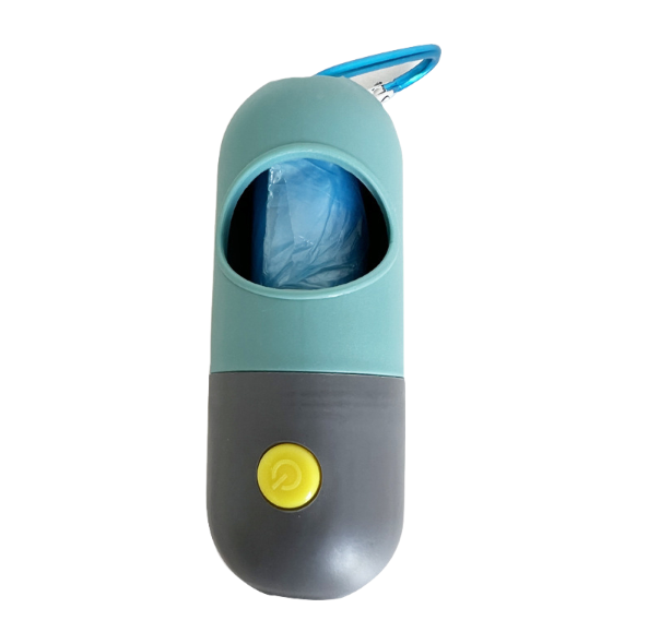 Smart container with LED flashlight and waste bags