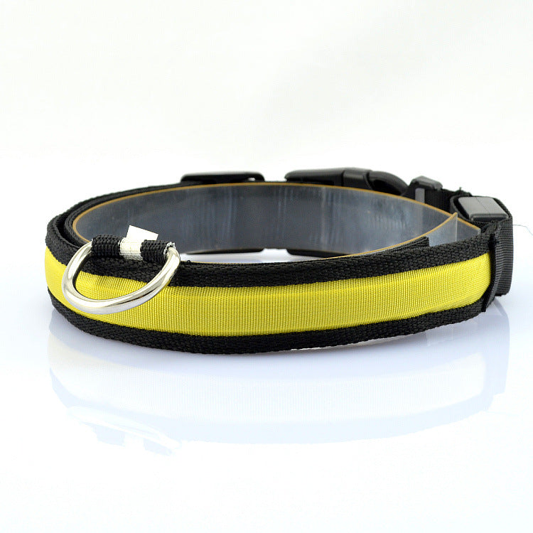 Verstellbares Hundehalsband mit LED-Licht und Reflektor