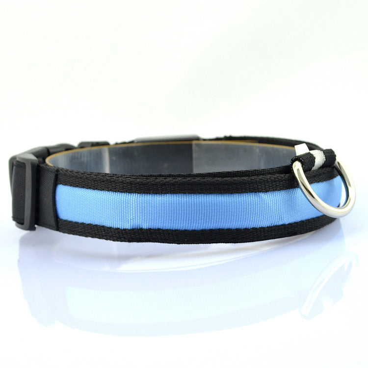 Verstellbares Hundehalsband mit LED-Licht und Reflektor