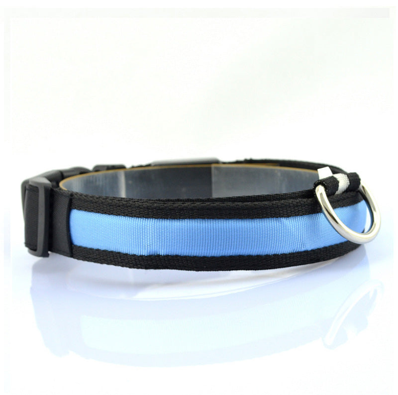Verstellbares Hundehalsband mit LED-Licht und Reflektor