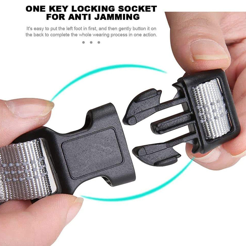 Comfort harness and leash with reflectors that prevent escape