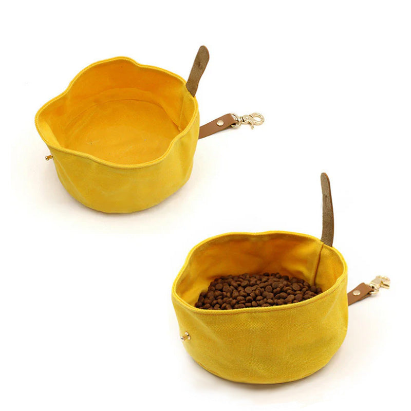 Portable food and water bowl for walks