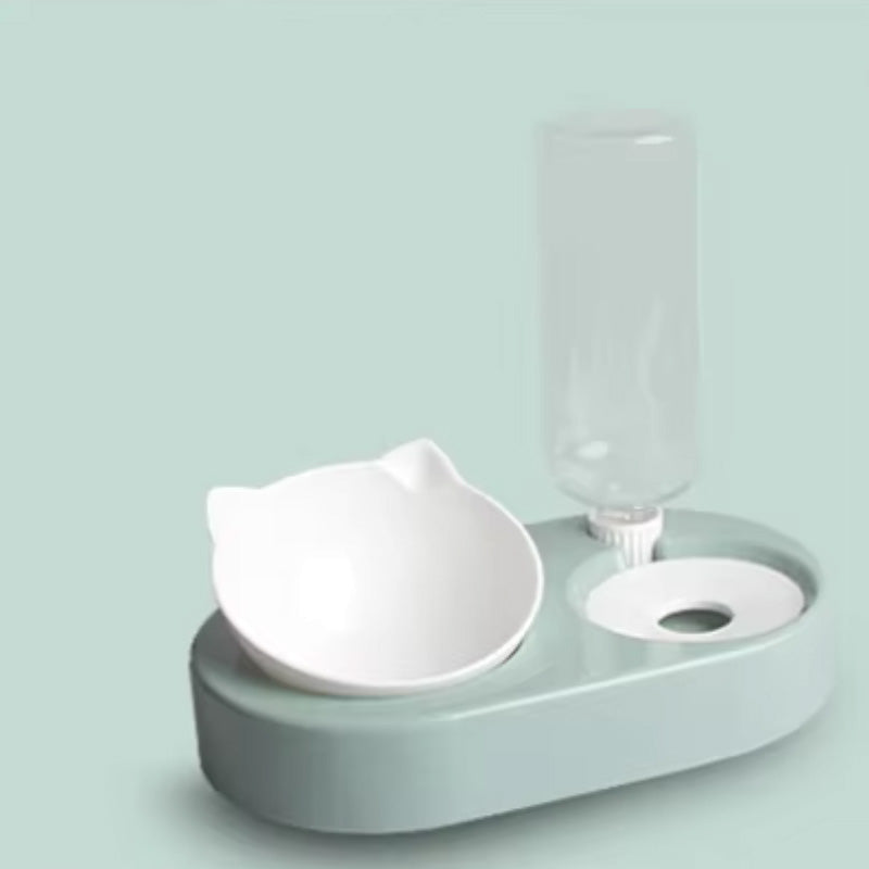 2-in-1 food bowl set with water dispenser