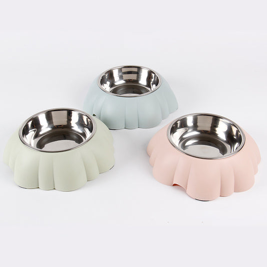 Stainless steel food bowl with sturdy base