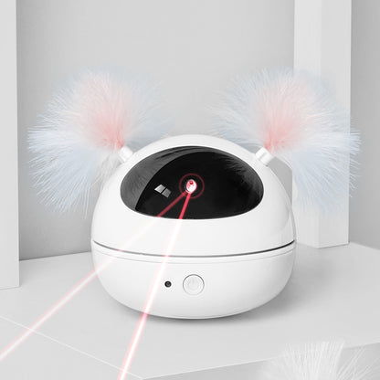 Cat robot with laser pointer and feather ears