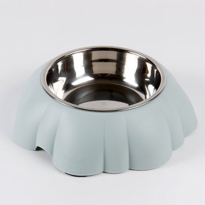 Stainless steel food bowl with sturdy base