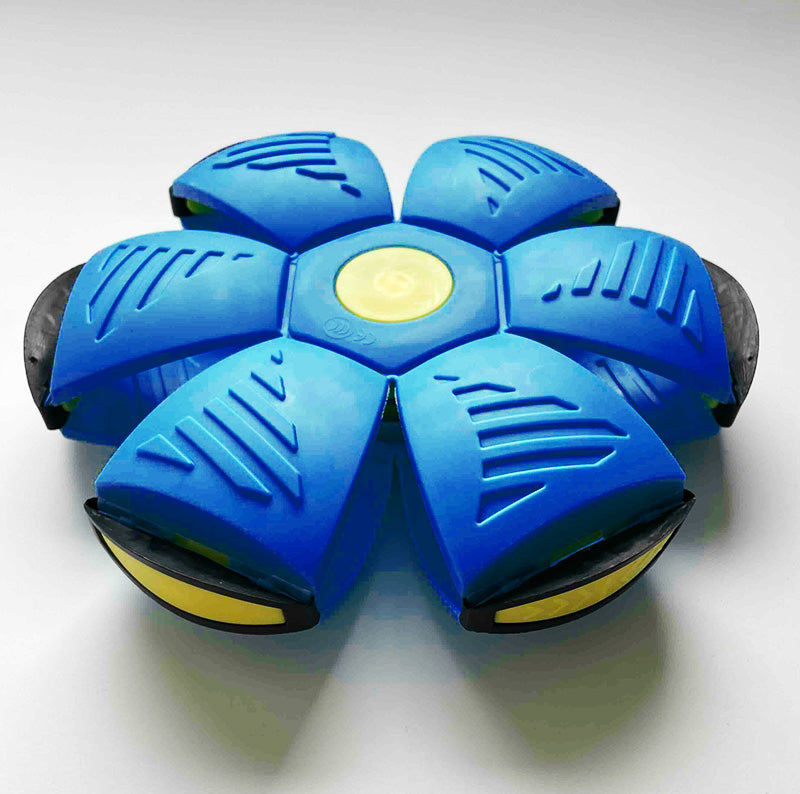 High flying saucer that turns into a bouncing ball – 2-in-1 dog toy