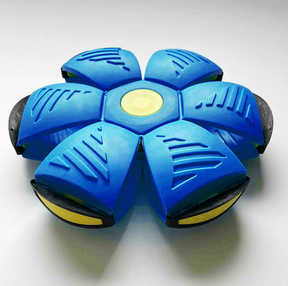 High flying saucer that turns into a bouncing ball – 2-in-1 dog toy