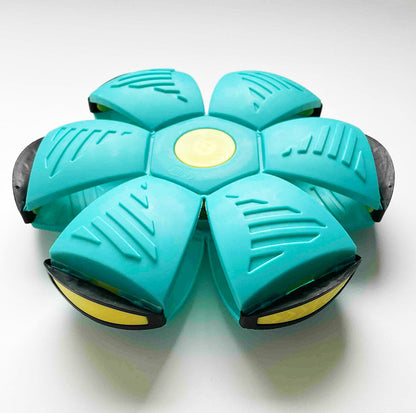 High flying saucer that turns into a bouncing ball – 2-in-1 dog toy