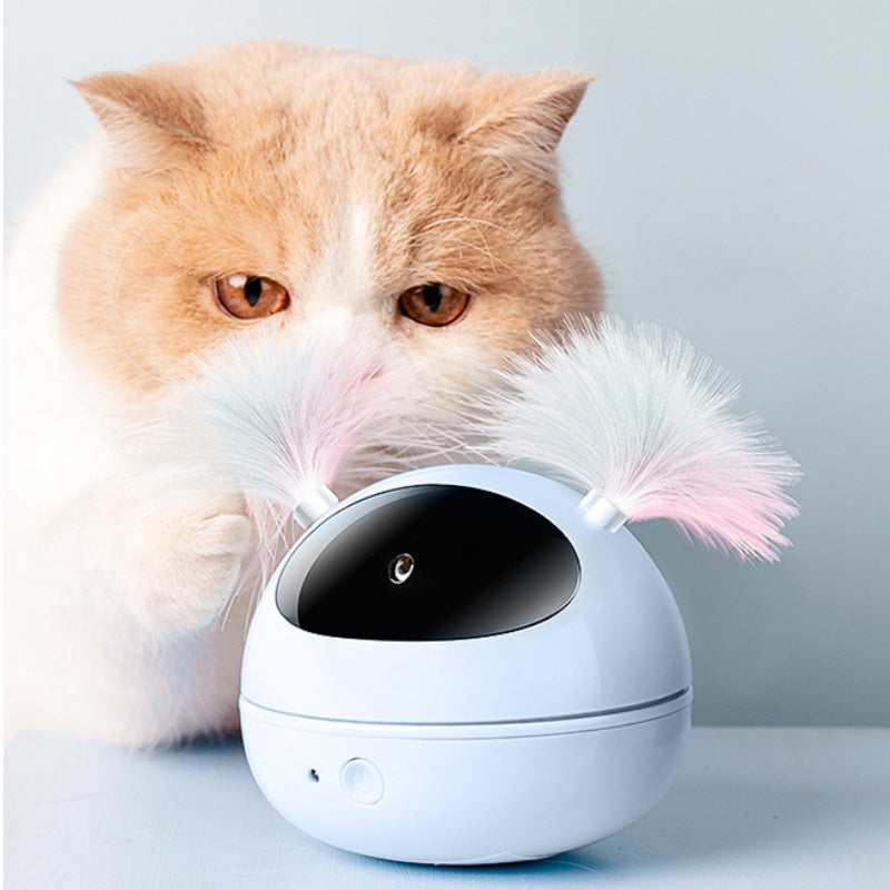 Cat robot with laser pointer and feather ears