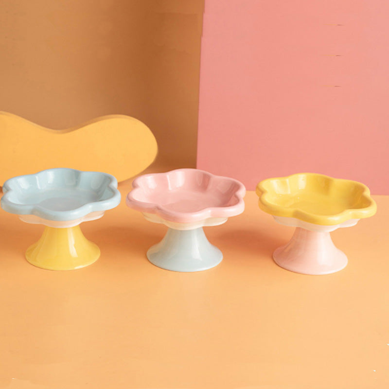 Three-colored ceramic flower bowl