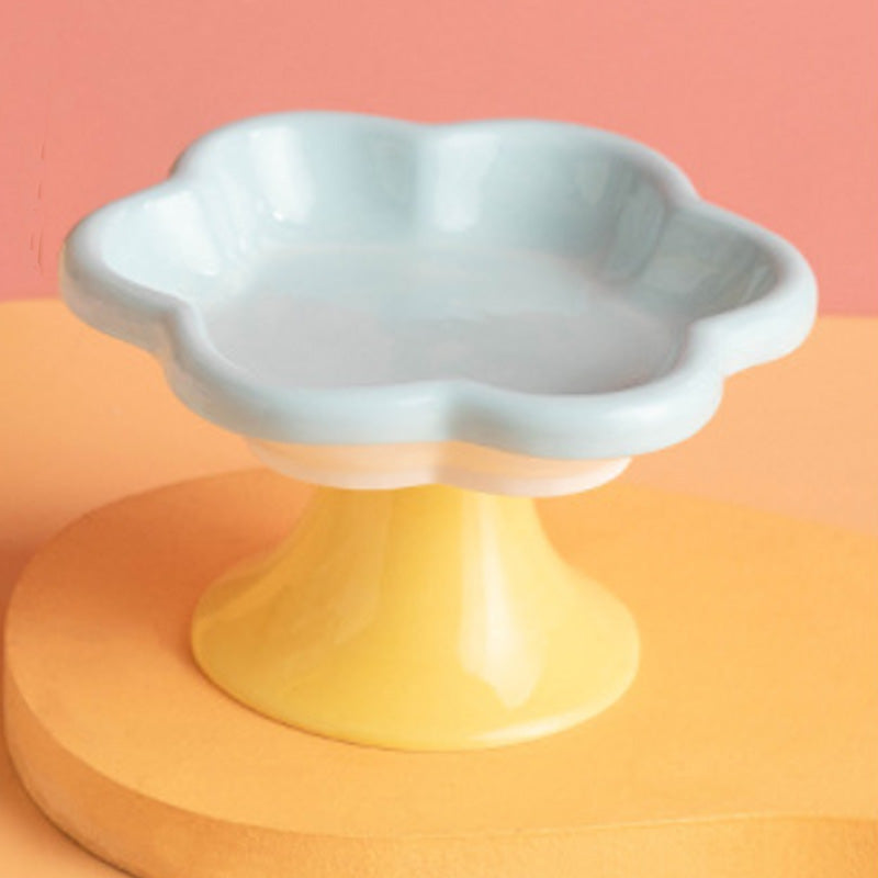 Three-colored ceramic flower bowl