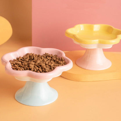 Three-colored ceramic flower bowl