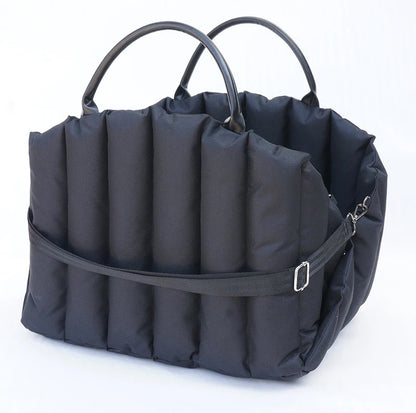 2-in-1 padded dog bag that easily converts into a comfortable car bed