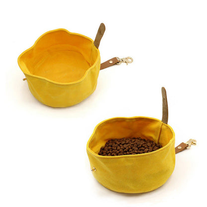 Portable food and water bowl for walks