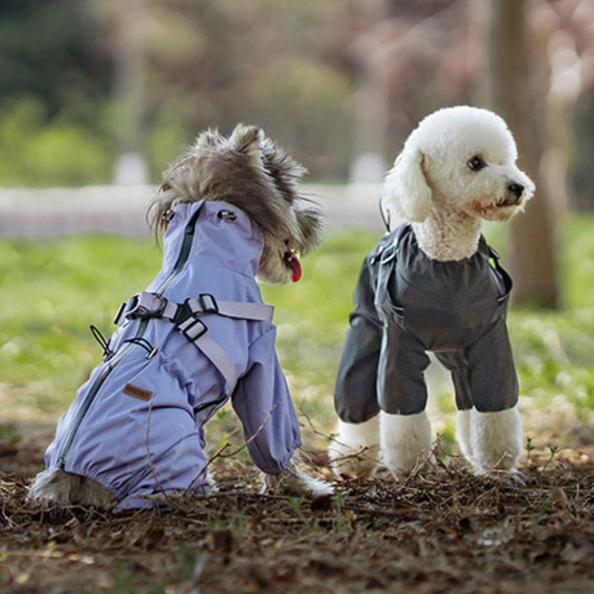 Rain jacket with built-in harness and practical features
