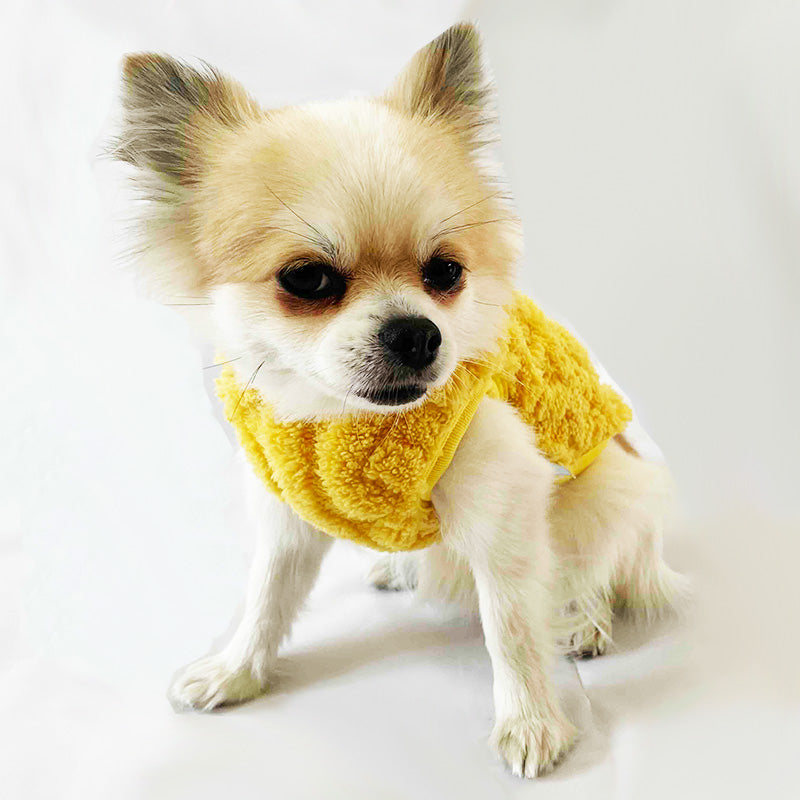 Cuddly cable-knit dog vest