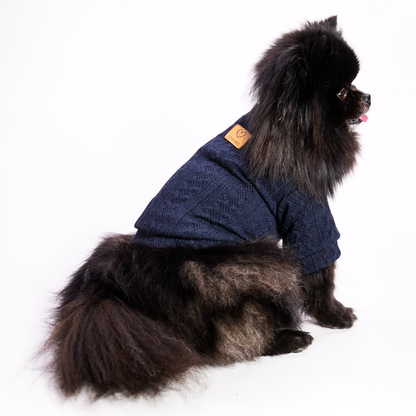 Cable knit wool sweater for dogs